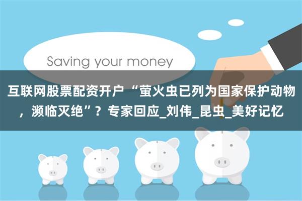 互联网股票配资开户 “萤火虫已列为国家保护动物，濒临灭绝”？专家回应_刘伟_昆虫_美好记忆